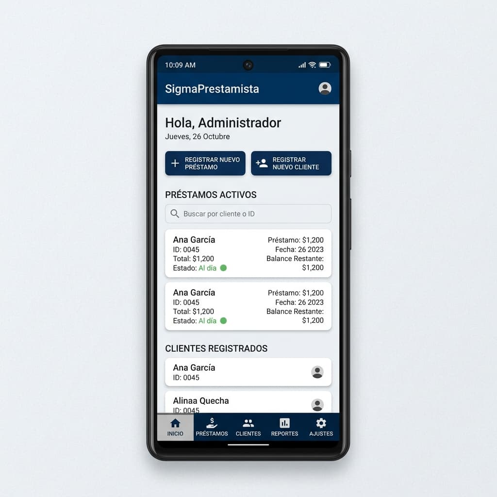SigmaPrestamista App Mockup